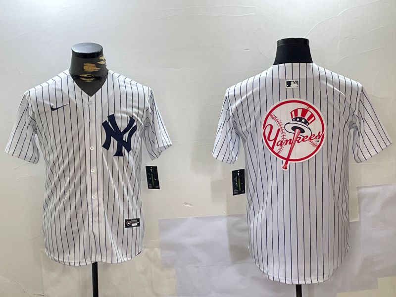 Men New York Yankees Blank White stripe Game 2024 Nike MLB Jersey style 10275